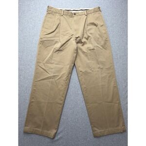 Brooks Brothers Pants Mens 37x30 Beige Advantage Chino Pleated‎ Straight Dress